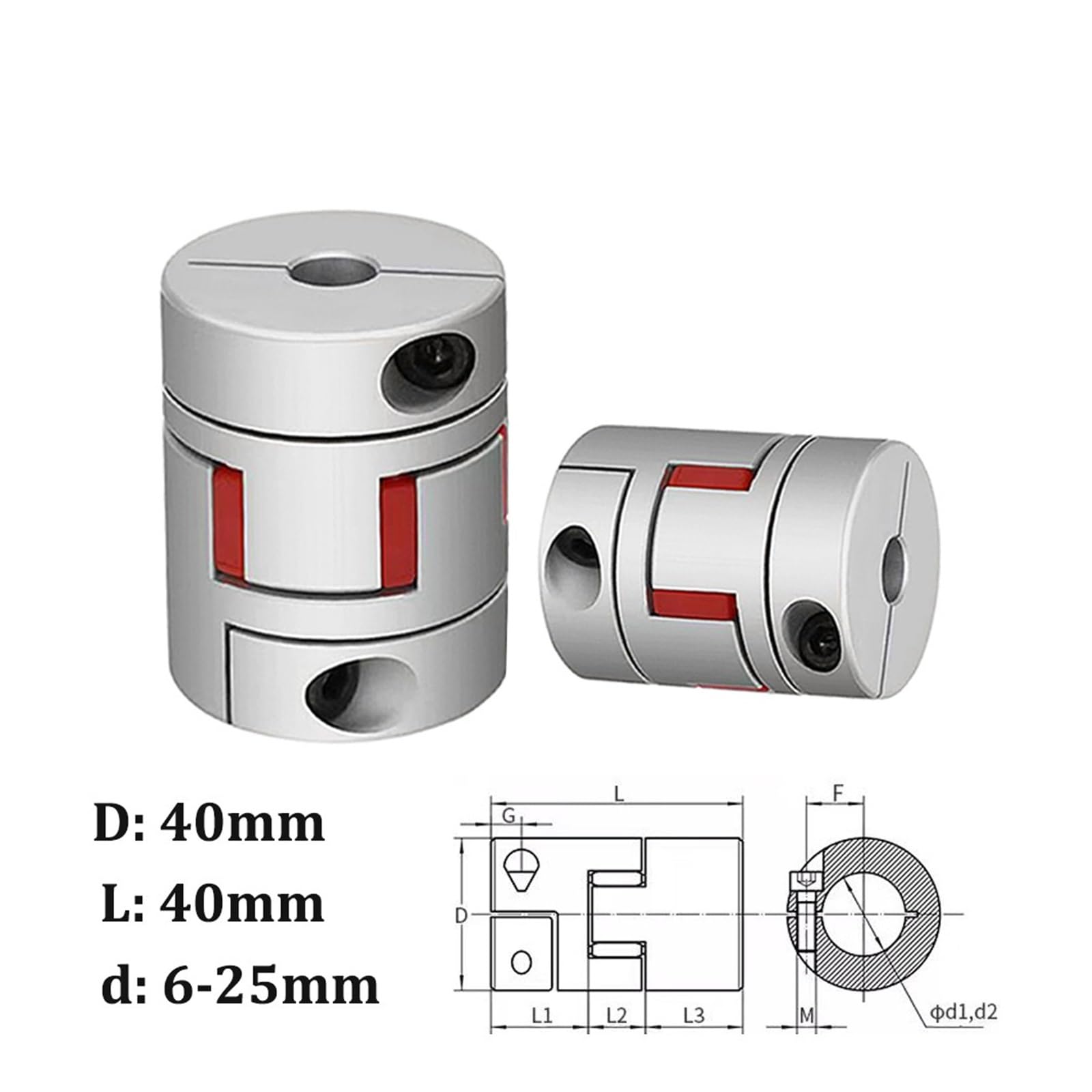 Accoppiatore for albero flessibile a 3 griffe serie LM D40L40
