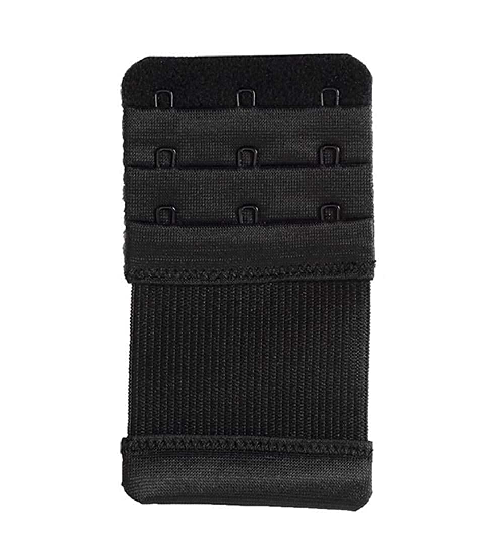 Wooger Women Bra Hook Extender -3 Hook - 3 Eye With Extra Elastic hook expender band for women combo (Black, pack of 6) - Image 2 thumbnail