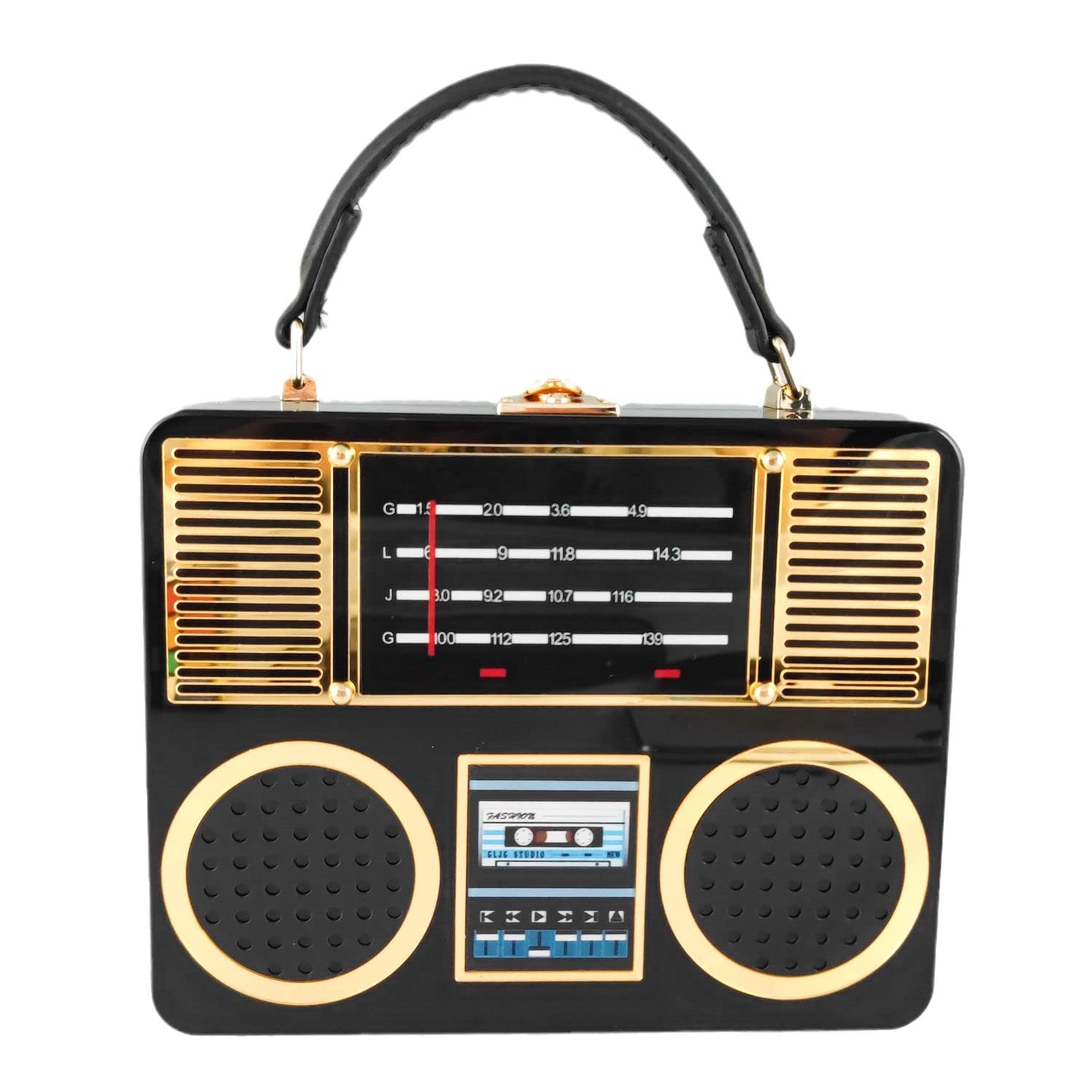 Boutique De FGG Novelty Acrylic Shoulder Bag for Women, Designer Box Clutch Tote Purse & Crossbody Handbag Evening Bag,Small