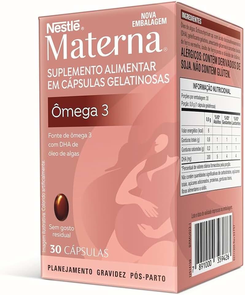 Suplemento alimentar em cápsulas Materna Ômega-3 30 unidades