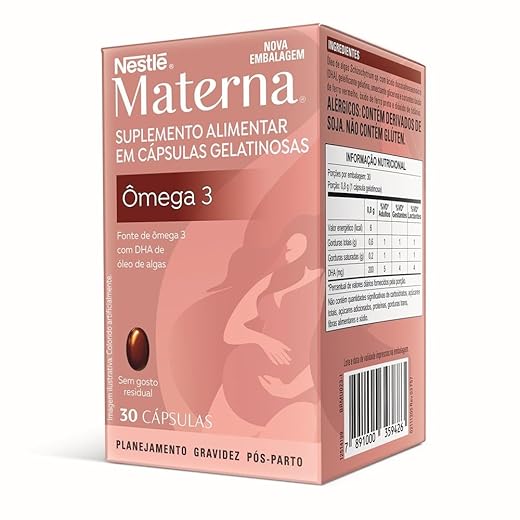 Suplemento alimentar em cápsulas Materna Ômega-3 30 unidades