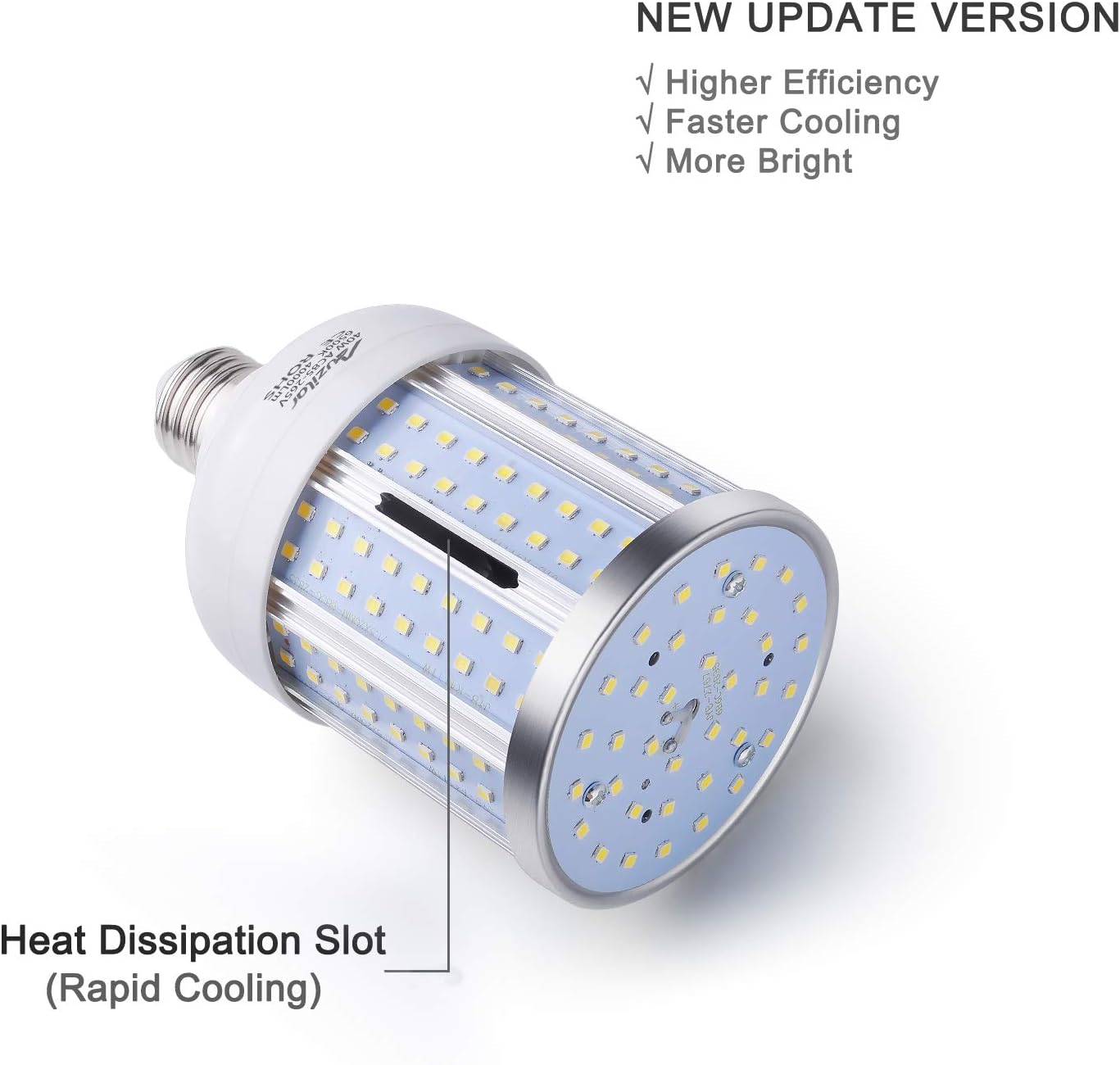40W LED Corn Light Bulb Corn Lamp (280W Equivalent 6500K) Cool Daylight White Corn LED Bulb E26/E27 Medium Base for Indoor Garage Factory Warehouse Backyard 85V-265V (2-Pack)
