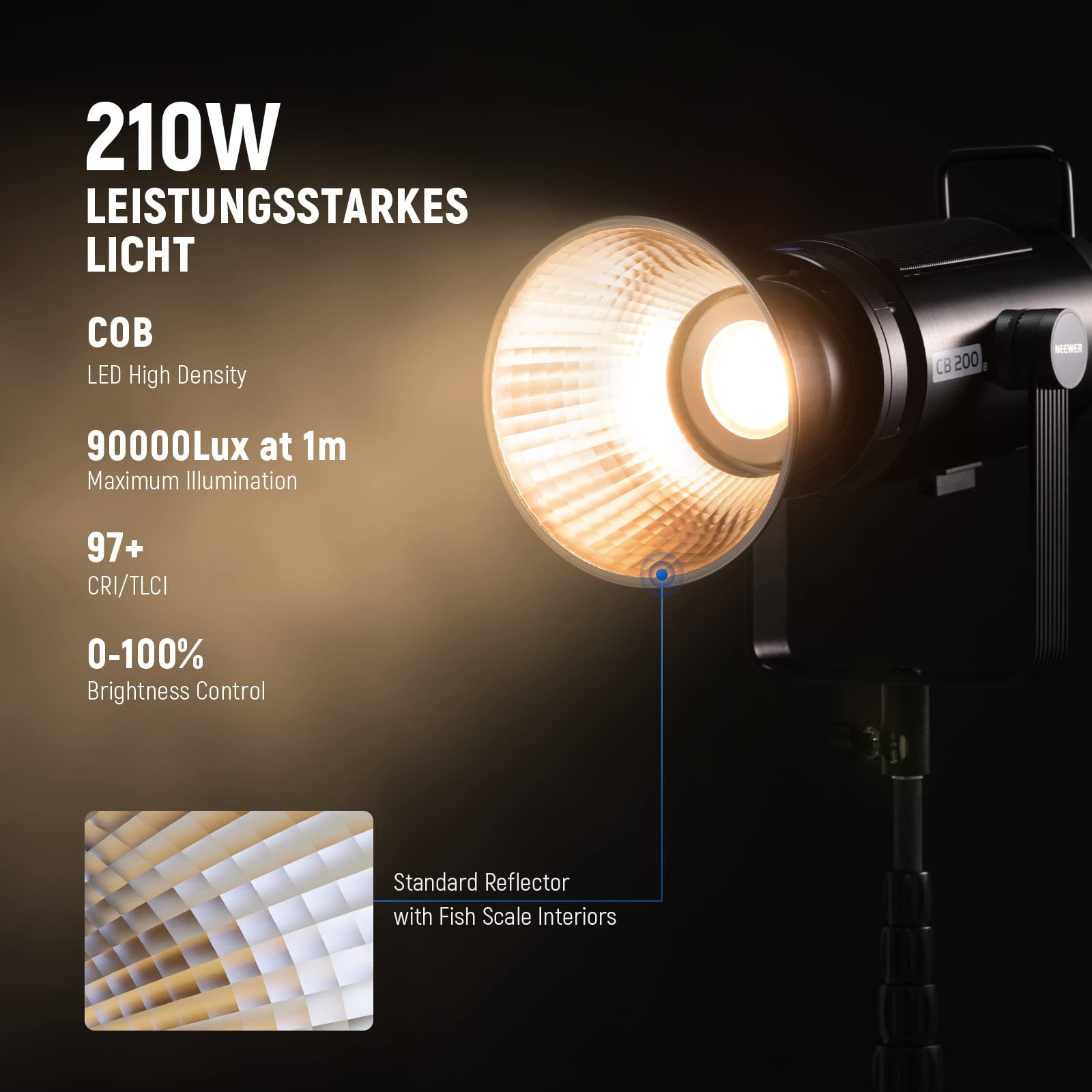 Amazon.com : NEEWER CB200B 210W LED Video Light with 2.4G/APP 