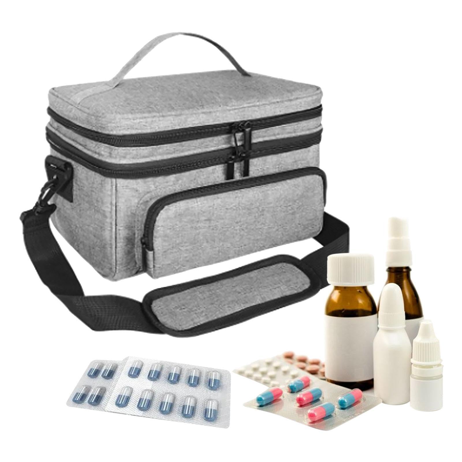 Borsa di soccorso dotata di ampio spazio di archiviazione con tasca in PVC trasparente per kit di emergenza da viaggio, borsa organizer per kit di