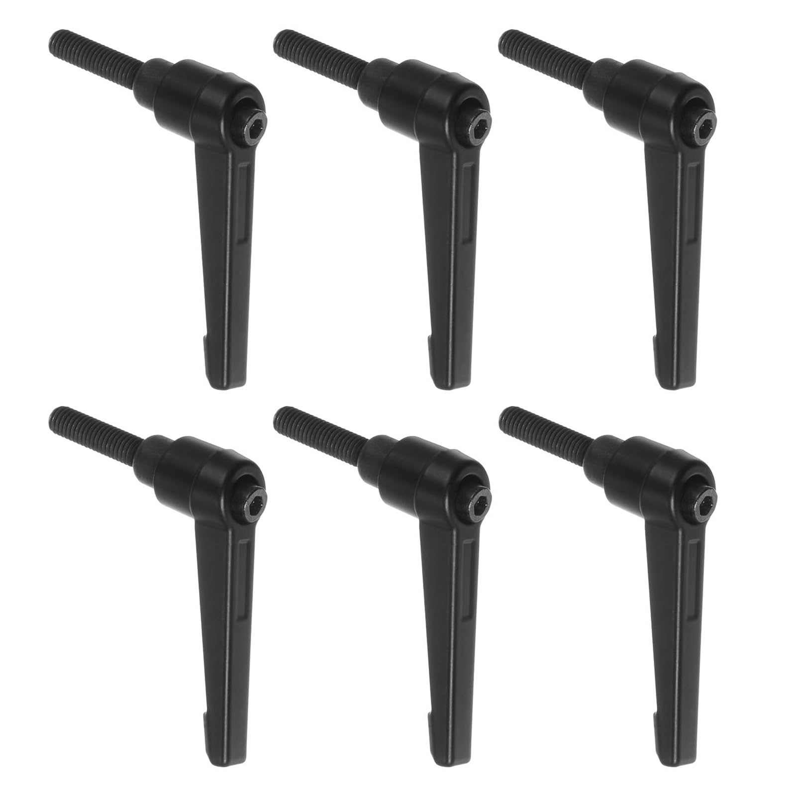 TA-VIGOR 6Pcs Adjustable Clamping Lever Handles, M6 x 20mm Locking Quick Release Push Button Ratchet Screw Knobs, Aluminum Alloy Male Thread Stud Bolts Handle for Machinery & Equipment