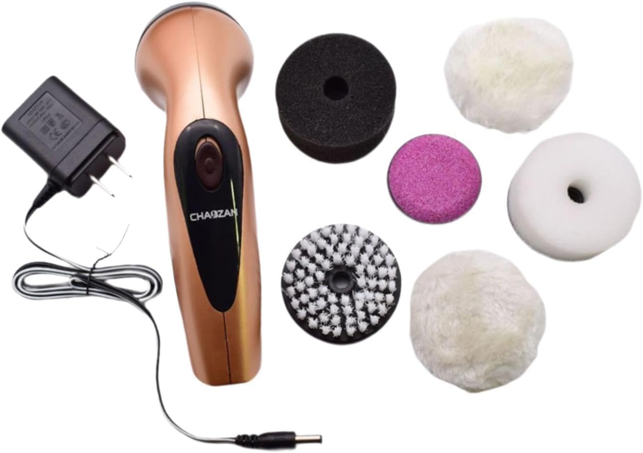 predolo Automatic Electric Shoe Shine Kit Handheld Kit Electric Shoe Brush Portable for Leather Bags Sofa, Gold