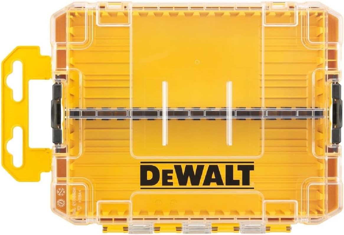 Dewalt Tough Case (Medium) Organizer, Tool Box, Storage Case, Tool Box, Transparent Lid, Removable Tray, Stacked Storage, Screws, Bits, Small Storage