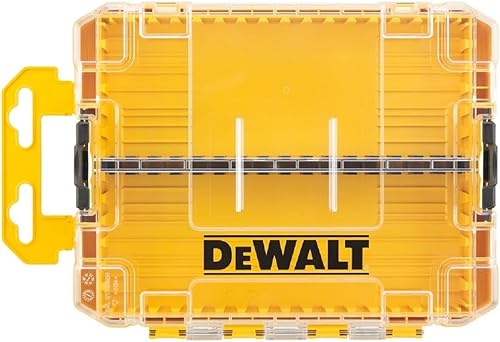 Dewalt Estuche rígido (mediano), organizador de herramientas, caja de almacenamiento, caja de herramientas, tapa transparente, bandeja extraíble,