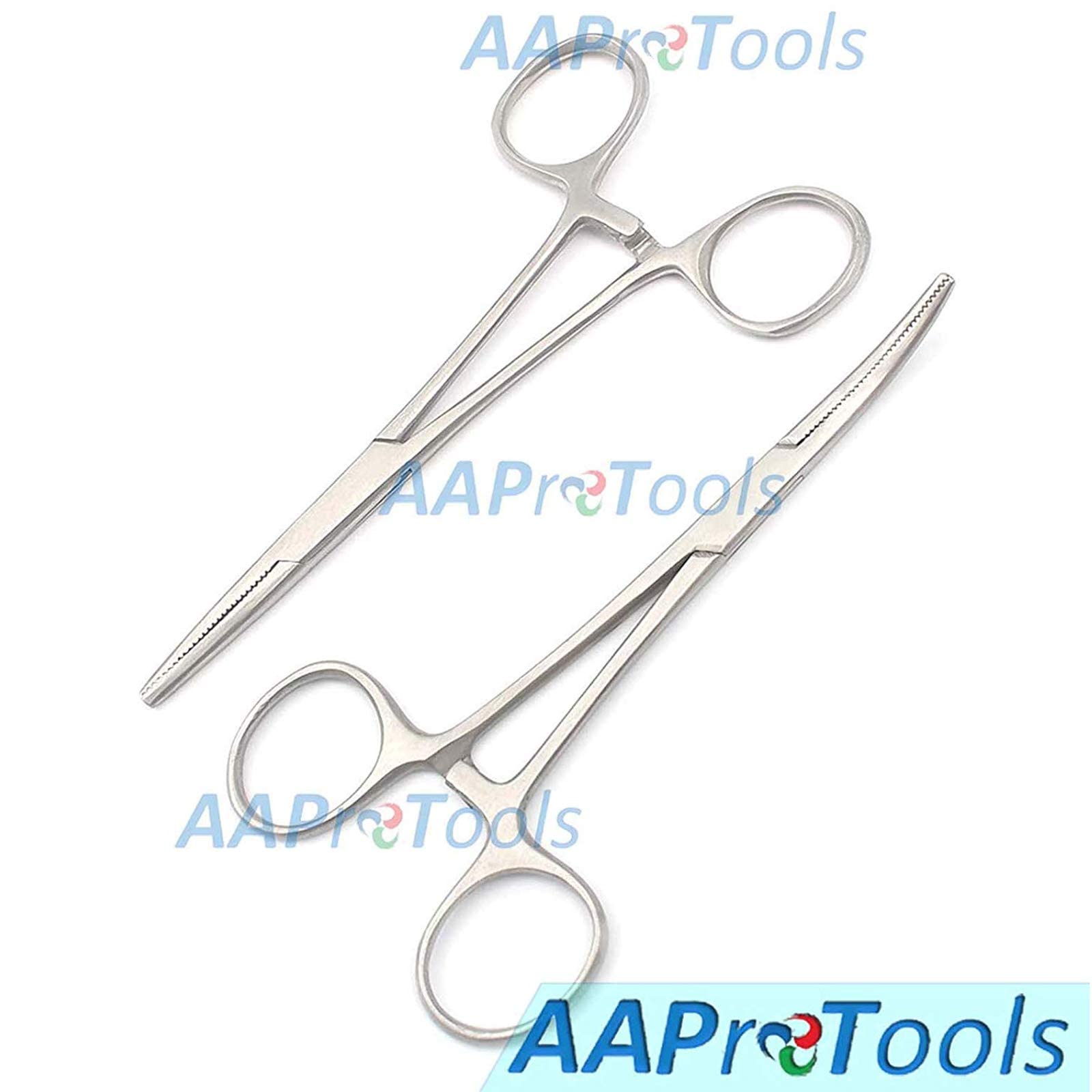 Nuevo 2pc Set De Pesca 7 Hemostato Curvo Recto Forceps Pinza