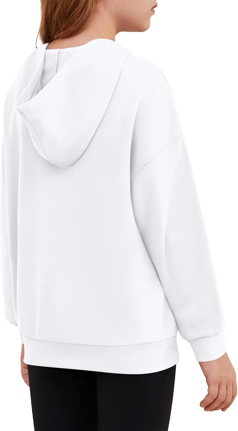 Kids Hoodies Girls Cute Sweatshirts Pullover Long Sleeve Crewneck Drop Shoulder Tops 2025 Trendy