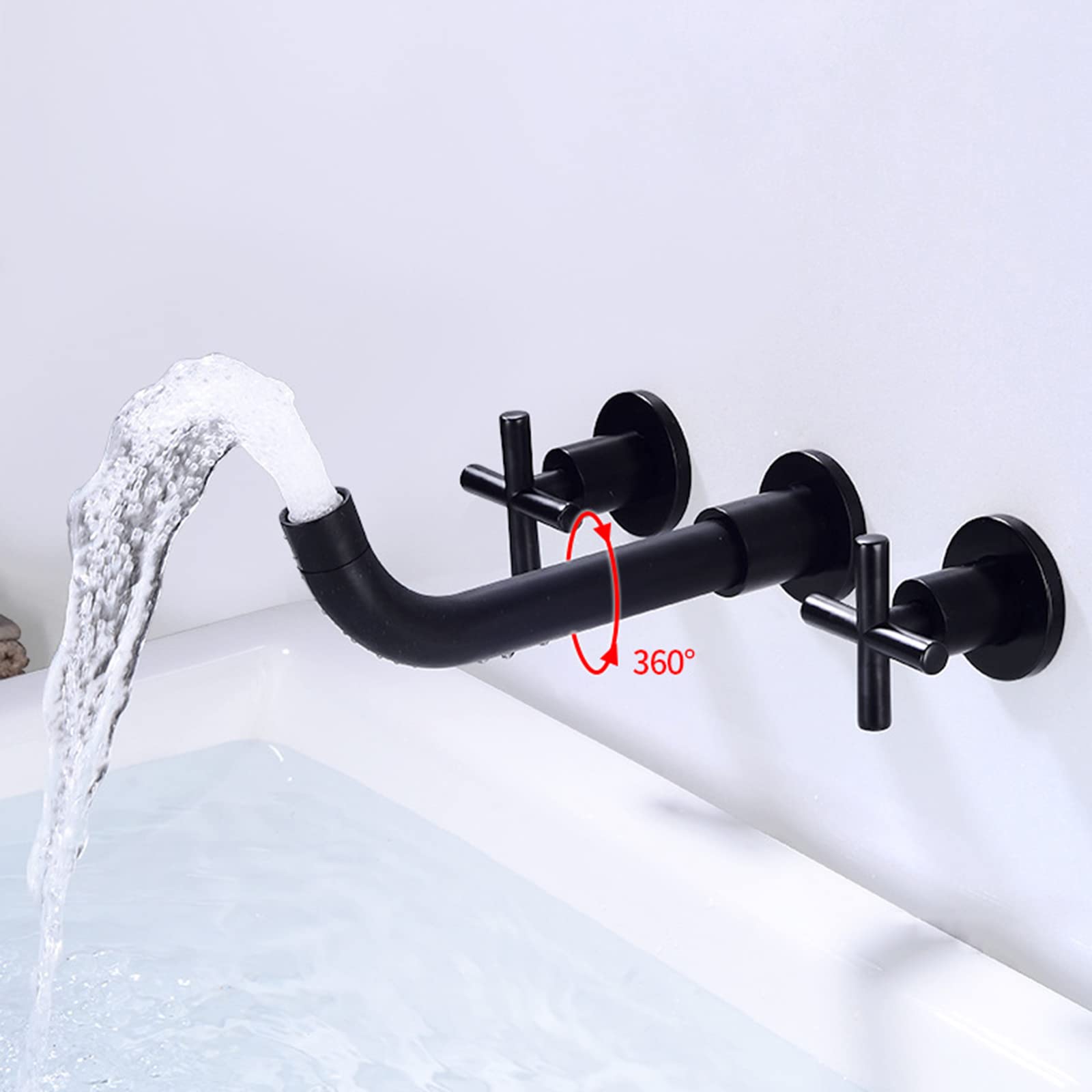 Faucet Bateria ścienna Bateria łazienkowa Bateria umywalkowa Baterie wannowe z wylewką 20 cm Baterie umywalkowe Uchwyt krzyżowy Ciepła i zimna podtynkowa bateria do zlewu Baterie wannowe Szczotkowane