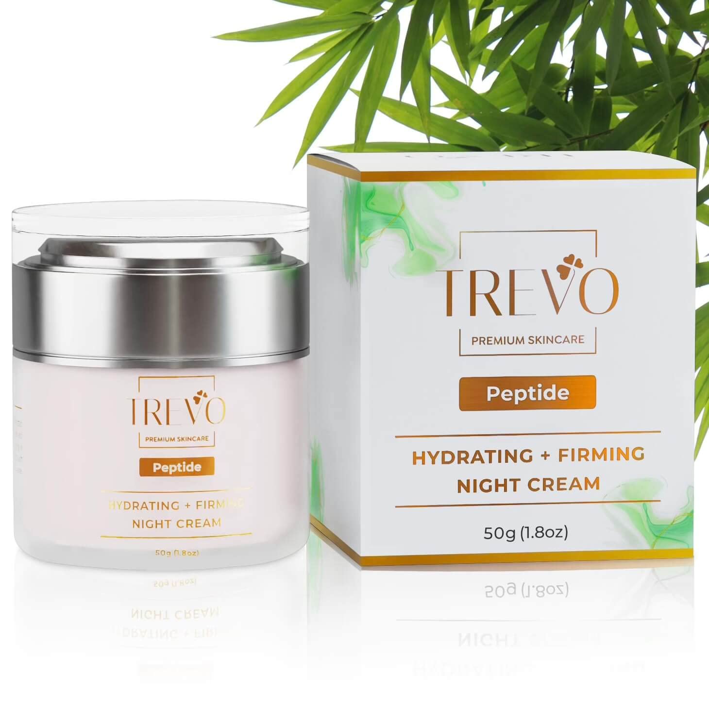 Trevo Peptide Hydrating + Firming Night Cream, Advance Anti Aging & Skin Firming Moisturizer With Natural Peptides, Retinol & Niacinamide (Vitamin B3), Reduce Fine Lines, Anti Inflammation, 50g/1.8oz
