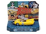 Racer X Shooting Star #9 Yellow with Collectible Tin Display Speed Racer 1/64 Diecast Model Car by Johnny Lightning JLDR015-JLSP121