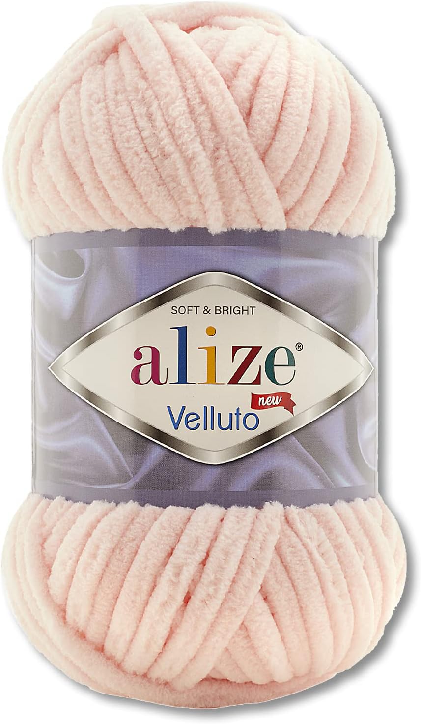 Wohnkult 100 g Alize Velluto Wool in 30 Selection (340 | Powder Pink)