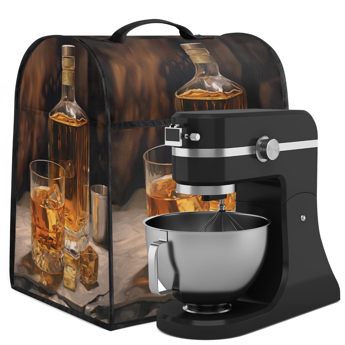 Coffee Maker Cover Wine Printing Kitchen Appliance Covers Small Appliance Covers Blender Cover Juicer Cover Dust Covers for Kitchen Appliances with Top Handle and Pockets,Washable,C989