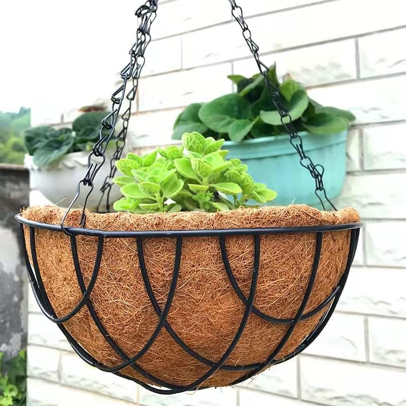 LAVZAN 4Pcs 10 inch Window Basket Liners,Pre-Formed Replacement Trough Coco Coir Coconut Liner with Soil Moist for Window Basket(Liners Only, Basket Not Included)…