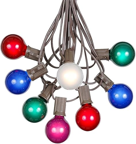 Miniatura 14 de Tira de luces G40 de 25 pies para patio al aire libre con 25 bombillas de globo azul, tira de luces para interiores y exteriores, tira de luces