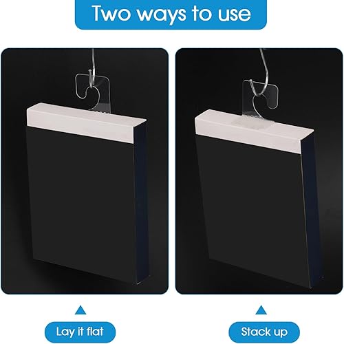 Miniatura 3 de Mozeat Lens 200 pestañas adhesivas transparentes de PET para colgar, ganchos de almacenamiento plegables, peso máximo de 200 libras, etiquetas