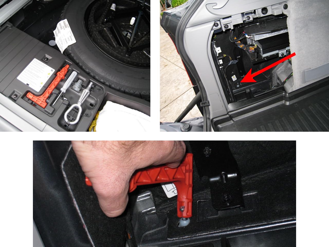 Elektryczny uchwyt zwalniania awaryjnego hamulca postojowego do BMW X5 E70 (2006-2013) 24507590395 czerwony ZZZZ