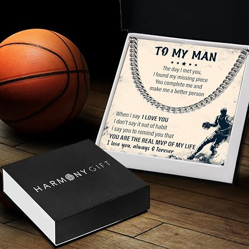 Miniatura 3 de Harmony Gift Collar To My Man collar de baloncesto regalos para amantes del baloncesto cadenas de baloncesto para hombres regalos para jugadores de