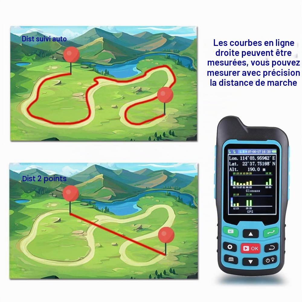 BEVA GPS de Randonnée GLONASS Système de BEIDOU Instrument de Mesure Mesurer la Surface et Calculer au Mètre GPS Instrument de Locus de Terre