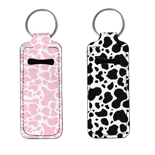 Miniatura 7 de Gearider Vivid Pattern - Llavero portátil para lápiz labial y bálsamo labial para viajes, funda de clip con anillo de metal
