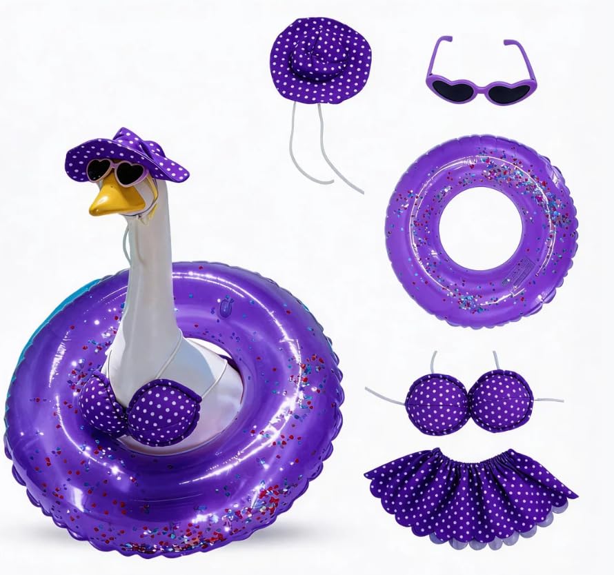 Bikini violet 5 pièces pour décoration d'oie de porche et ambiance de terrasse