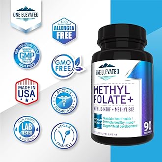 Double Strength & Most Bioactive Methyl Folate! Uniquely Formulated with Highest Pharmaceutical Grade Methylcobalamin (B12), Niacin, B1, B2 B6. Works Synergistically for Max Results-3 Month Supply