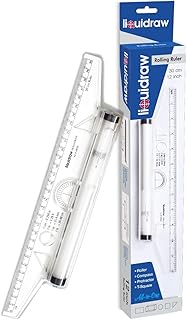 Liquidraw Rolling Ruler 30cm Protractor Metric Parallel Line Architectural Ruler Drawing Artists Architects Engineers