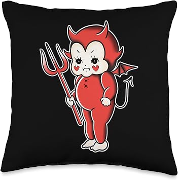 Kewpie Baby Devil Traditional Flash Throw Pillow
