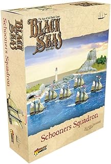 WarLord Black Seas The Age of Sail Schooners Squadron for Black Seas Table Top Ship Combat Battle War Game 792410003, Unpainted