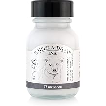 Octopus Writing Drawing Ink 100 White Polar Bear Waterproof Ink for Writing and Drawing Calligraphy Ink Fadeless Drawing Ink for Fountain Pen White 50ml