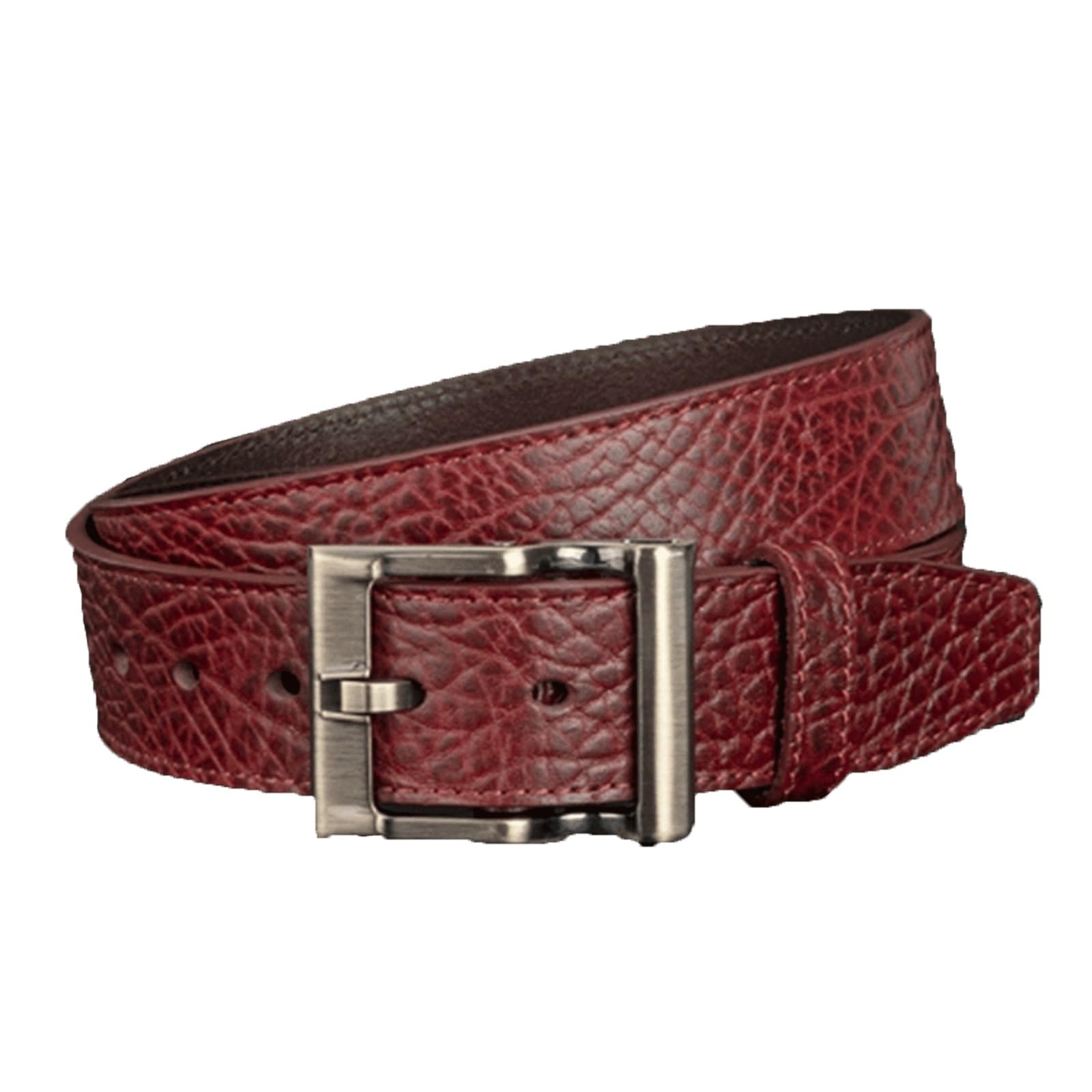 KRXSOBNV leather belt, Vintage Belt Men for Dress Casual Golf Jeans Pants Alloy Buckle Men's Belts Leather(Reddish Brown,130cm)