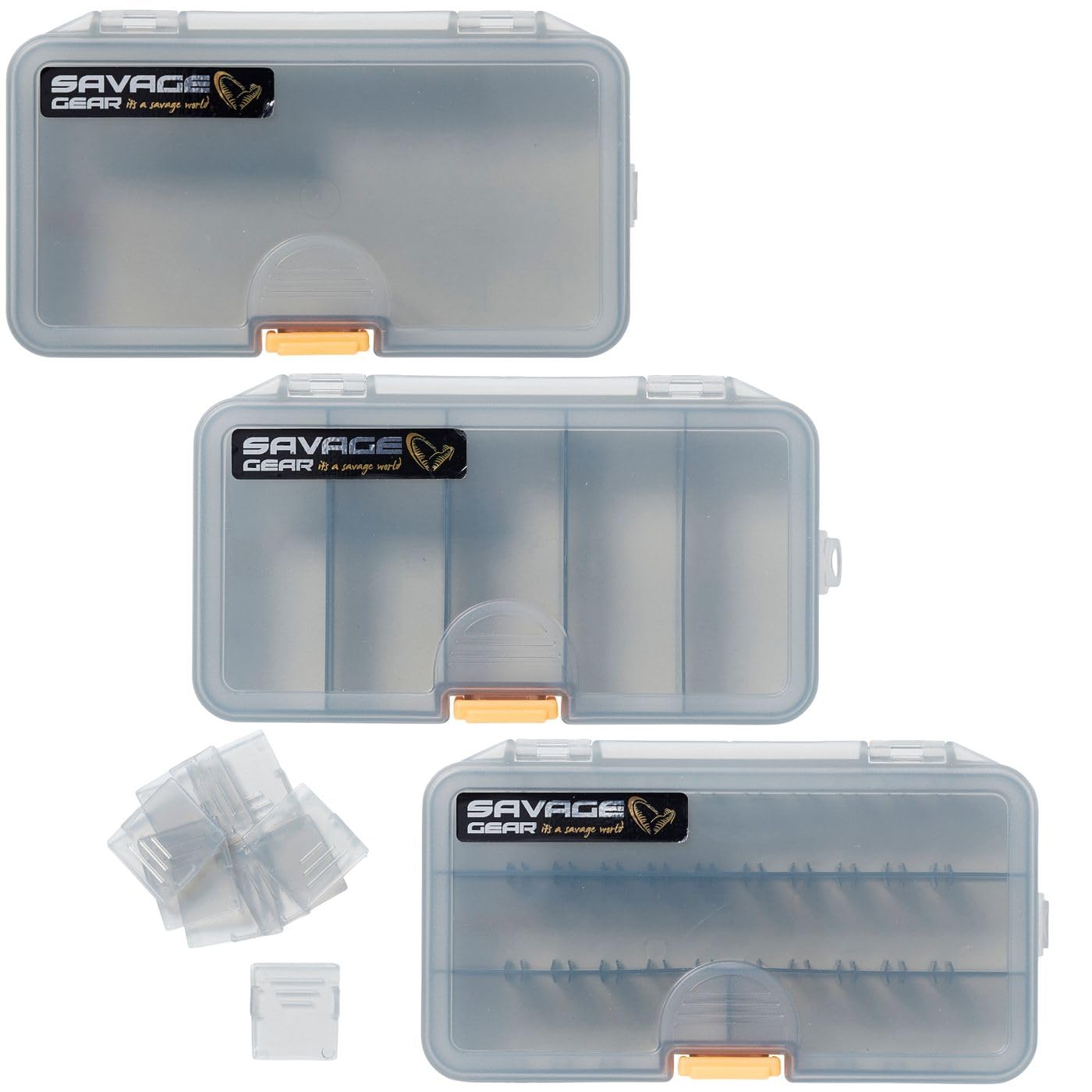 Savage Gear - 3-piece bait box set 2 (Lurebox 2 3 pieces) tackle box bait bucket bait container fishing case