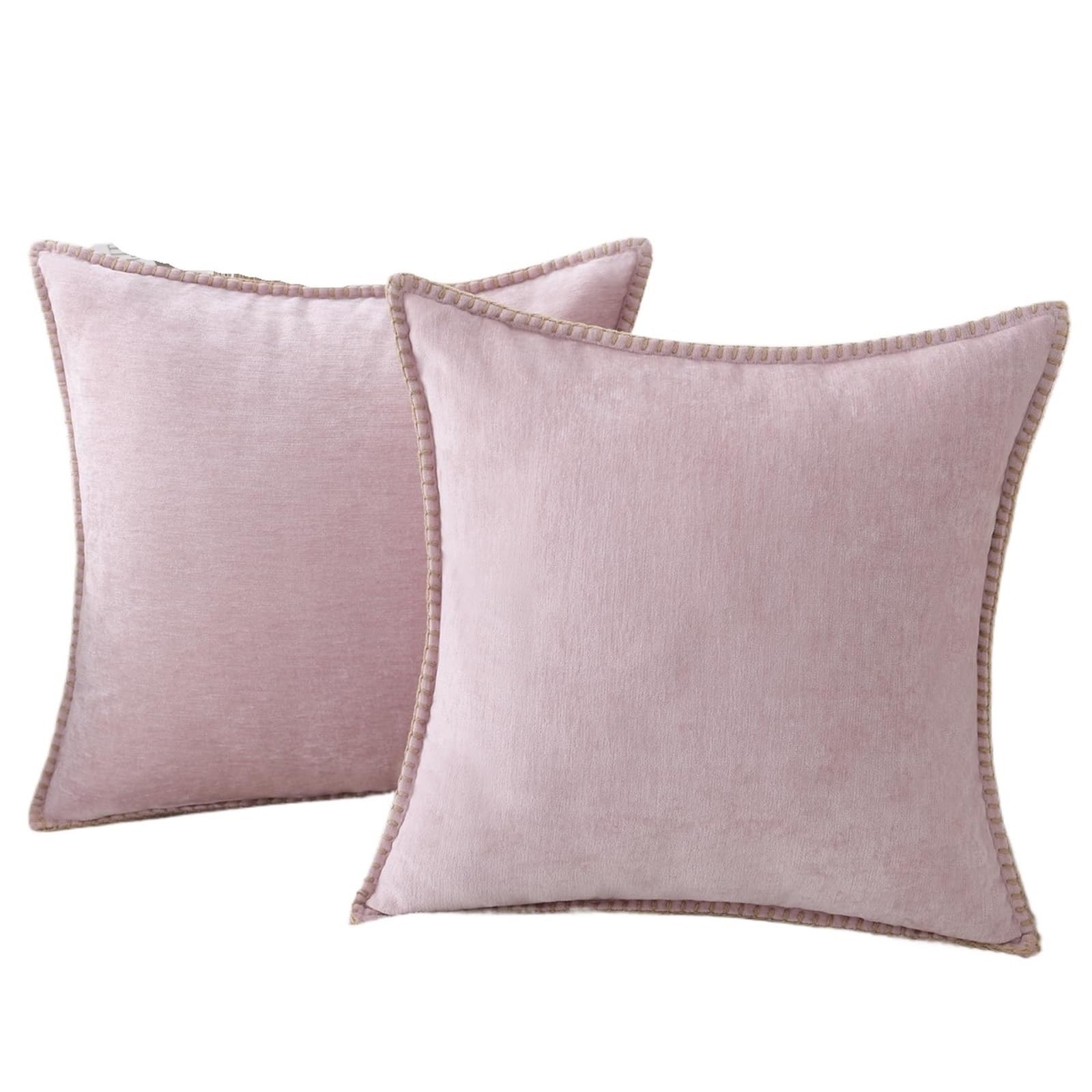 Fundas de Almohada de Pana, Funda de cojín Decorativa for sofá, hogar, Coche, Oficina, Hotel, 2 uds.(Pink,26X26inch(66x66cm))