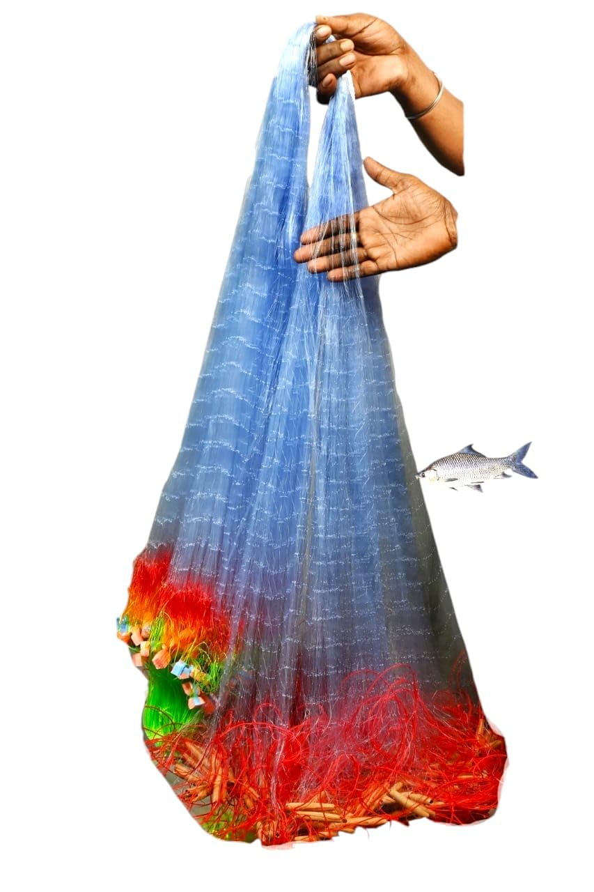 PURKAIT Fishnet 4 Finger 85mm GILLNET MUD Sinker, Height 6F, UP Lenght 50F, Down Lenght 90F.-image-17