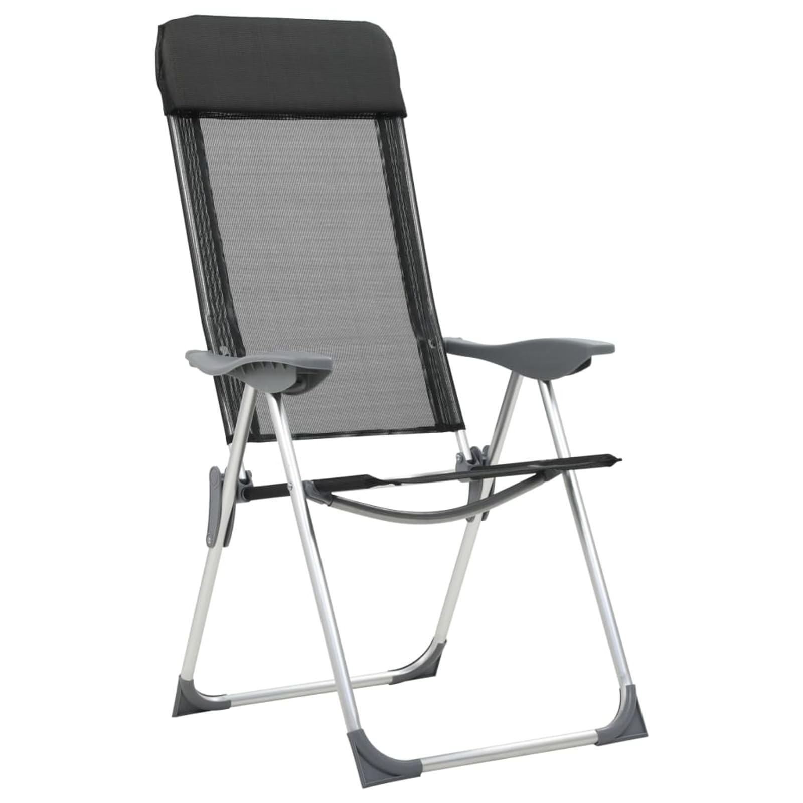 Klappbare Campingstühle 4 STK. Aluminium Schwarz Anglerstuhl Klappbar