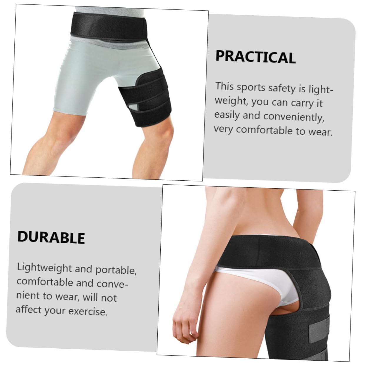 TOVINANNA 1pc Thigh Belt Leg Straps for Workout Hip Protector Anti-chafing Groin Safety Belt