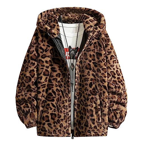 Amazon | [NOMSOCR] ヒョウ柄 ファーコートメンズ ジャケット