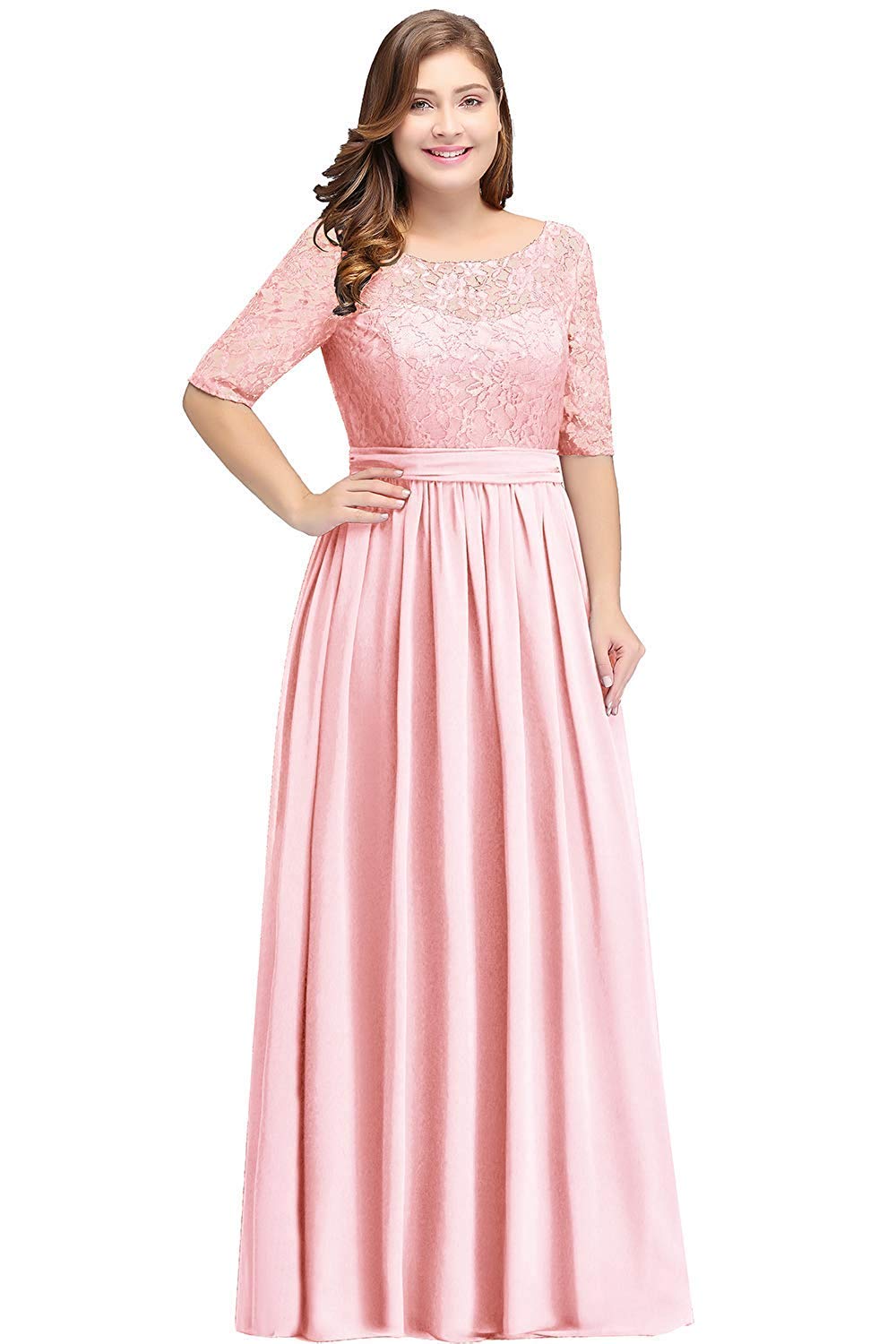 BABYONLINE D.R.E.S.S. Women Plus Size Chiffon Evening Dresses Long Prom Bridesmaid Gown