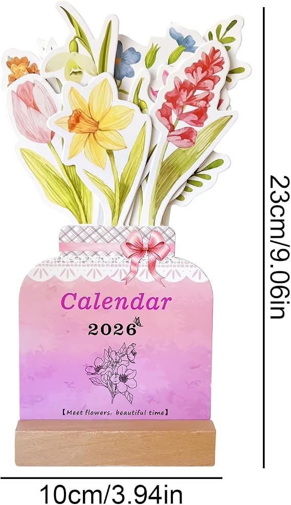 Floral Desk Calendar 2026 Decoration Schedule Planner Decorative