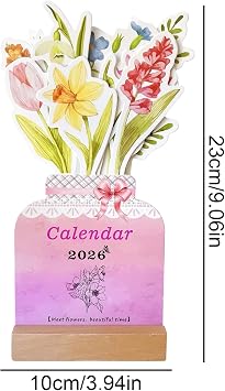 Floral Desk Calendar 2026 Decoration Schedule Planner Decorative