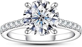 3CT-6CT Cubic Zirconia Round Cut/Oval Cut/Cushion Cut Engagement Rings 5A Grade Simulated Diamond CZ Wedding Promise Anniversary Rings for Women
