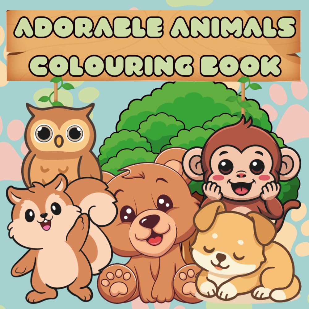 Cute Animal Colouring Book for Kids Ages: Easy & Bold Designs | Fun, Simple & Stress-Free Colouring | Perfect for Toddlers , Young Kids and adults