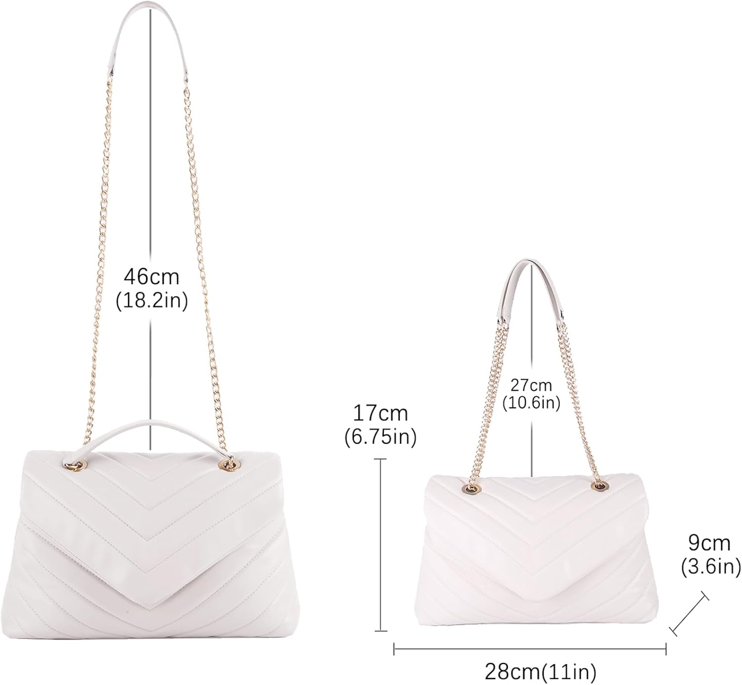 Quilted Crossbody Bag for Women, Soft Vegan Chevron Purses, Trendy Shoulder Handbags with Flap (Beige) - Image 4