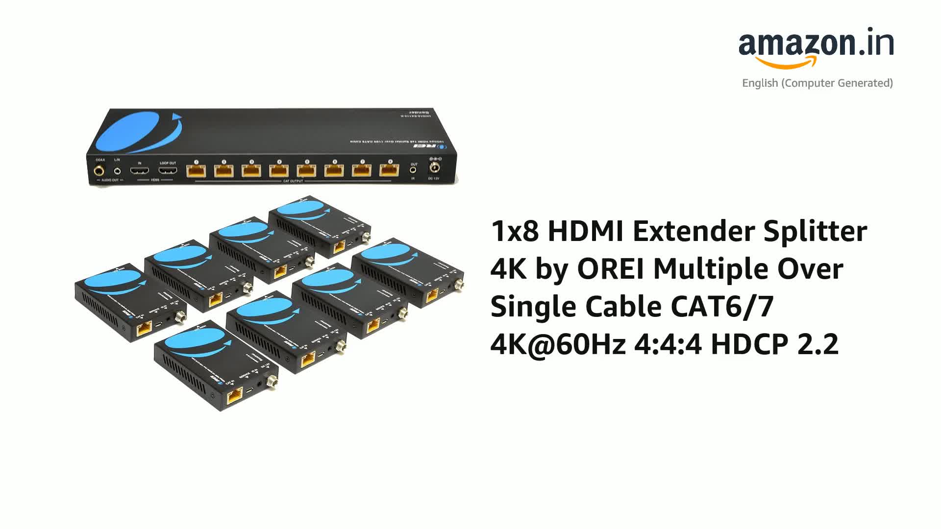 OREI 1x8 HDMI Extender Splitter Multiple Over Single Cable CAT6/7 1080P - View #7