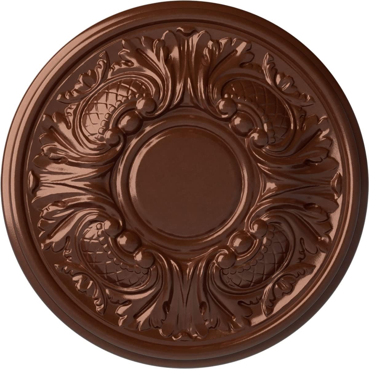 Ekena Millwork 11 3/4"OD x 1 1/4"P Wakefield Ceiling Medallion Fits Canopies up to 3 5/8" Ceiling Medallion, Copper Penny