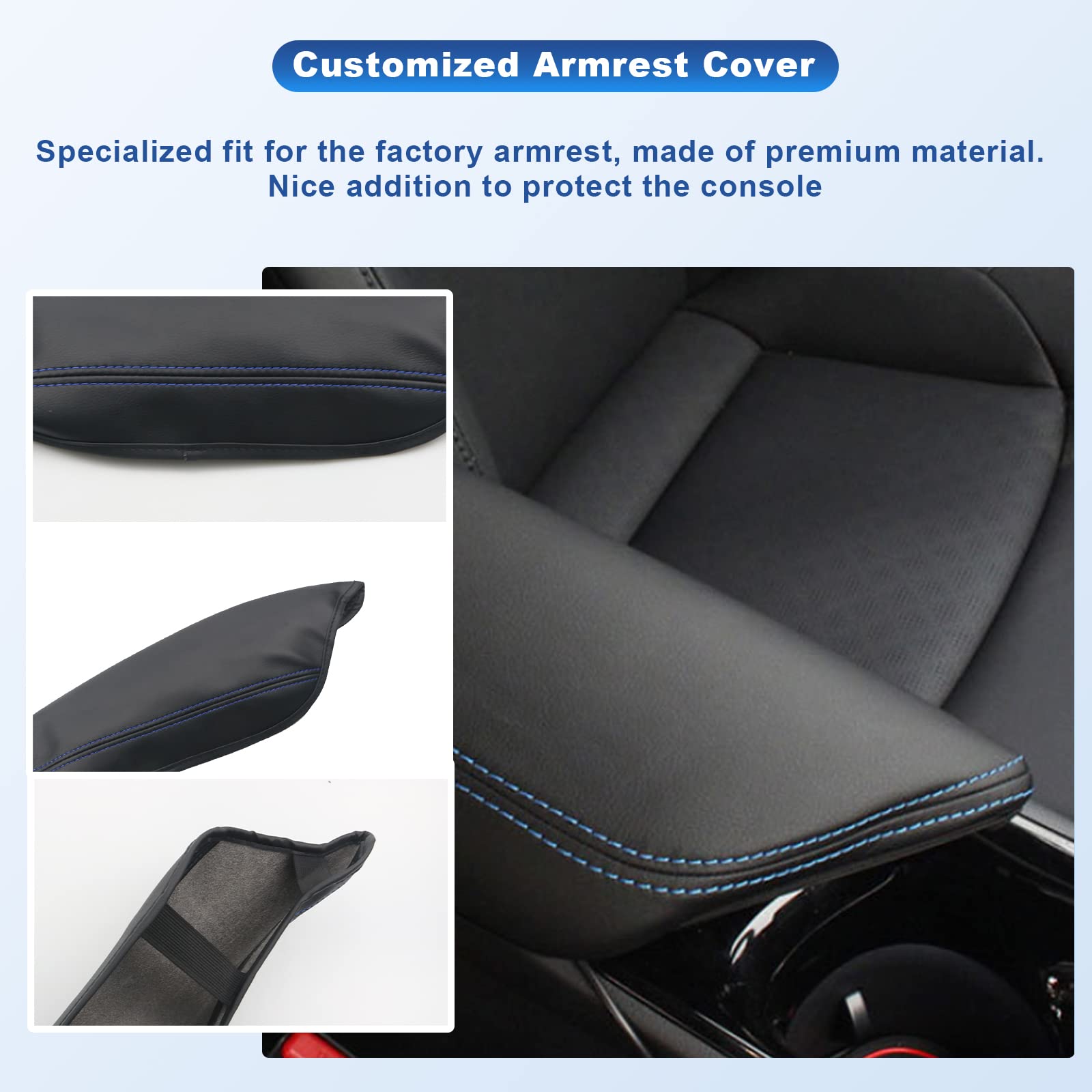 CDEFG Compatible avec Toyota C-HR CHR 2016-2022 2023 Accoudoir Central Couvercle Anti-Rayures CHR Centre Console Cuir synthétique Accoudoir Center Console Cover CHR 2023 Accessoires