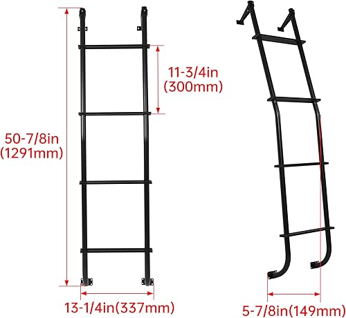 Miniatura 2 de HECASA Soporte de escalera compatible con todos los ganchos de escalera Ford E-Series Chevy GMC Vans, color negro