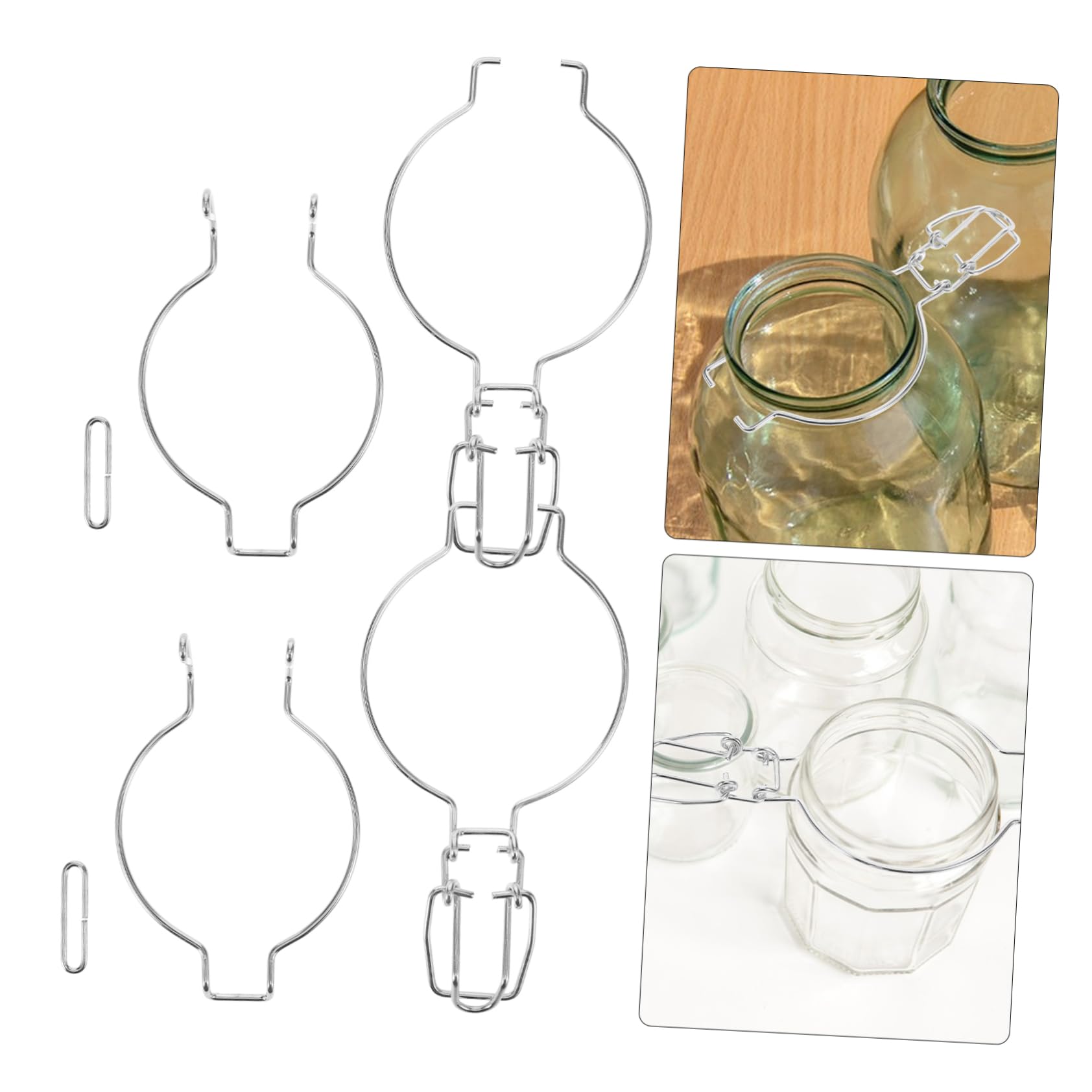 ABOOFAN 30pièces Boucle Métallique De Scellement pour Bocaux Verre Système De Verrouillage par Fil Inoxydable Accessoires Étanches pour Récipients Verre Pratique